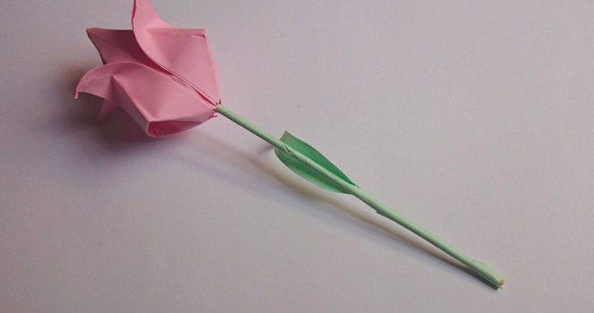 Tulipan origami krok po kroku